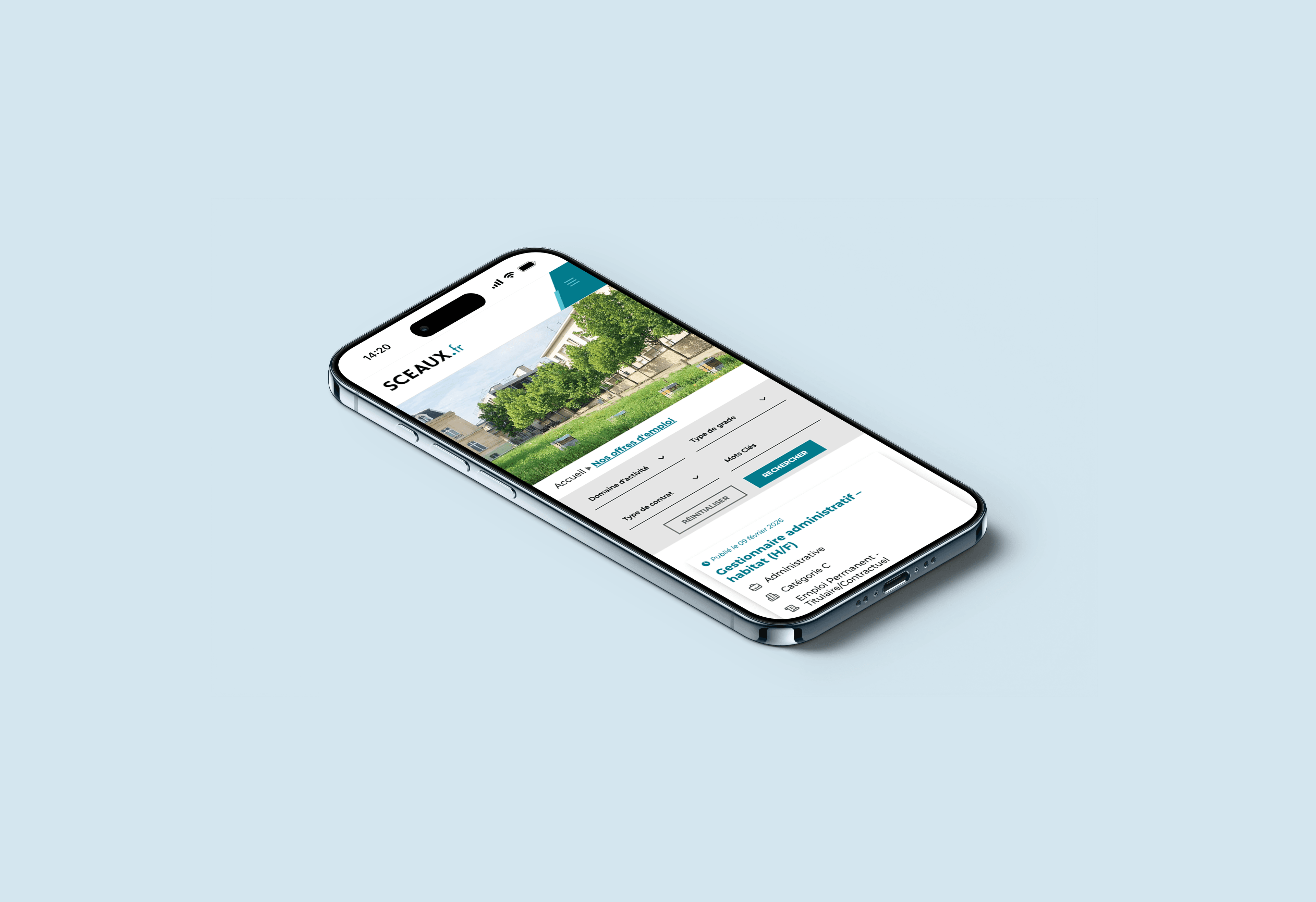 Aperçu responsive du site carrière Ville de Sceaux